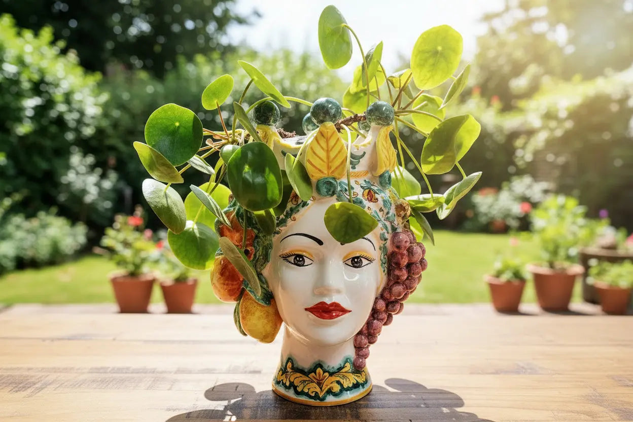 Decorative traditional Sicilian Moor's Head vase
