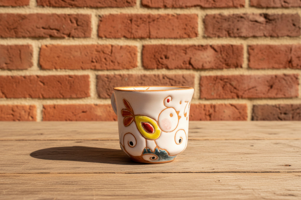 Ceramic espresso/coffee cup with little chick design