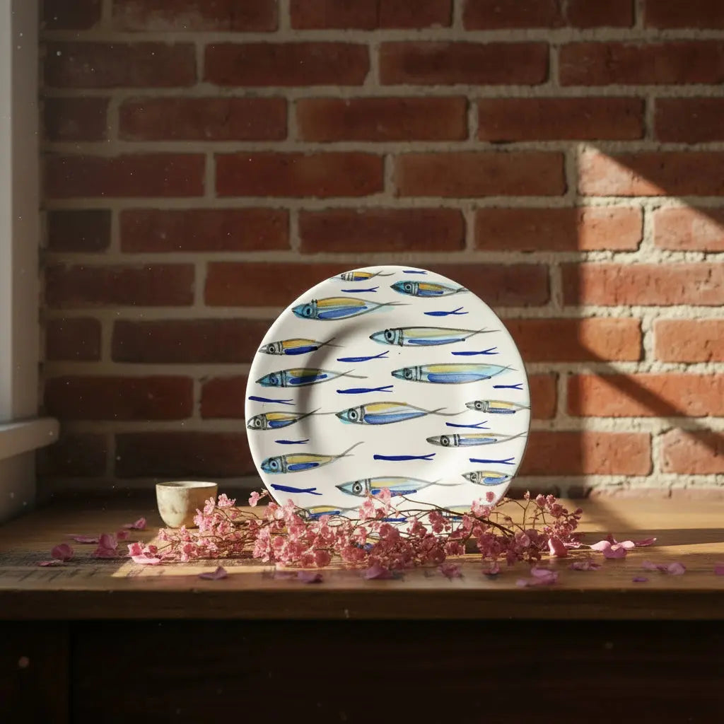 Decorative plate / trivet with fish pattern 