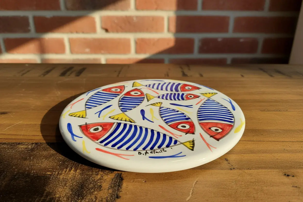 Decorative plate / trivet with fish design 