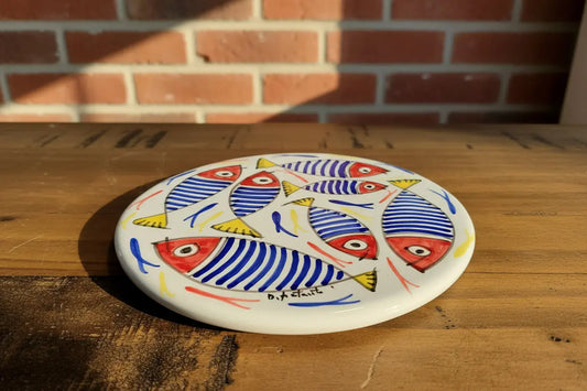 Decorative plate / trivet with fish design 