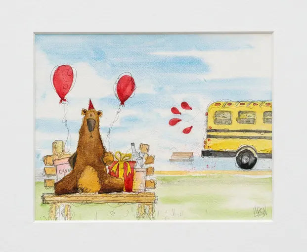 Derek Larson Original - Bye Bye (Unframed) Pink Raven Art Gallery