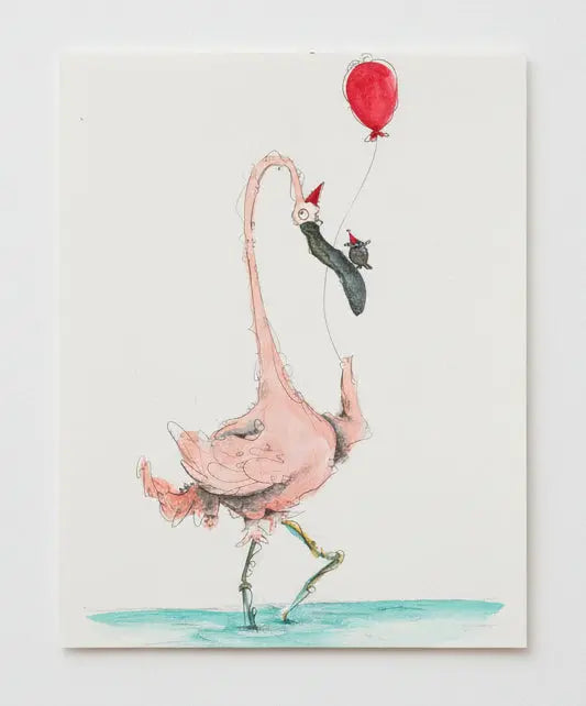 Derek Larson Original - Frankie’s Coming Too - (Unframed) Pink Raven Art Gallery