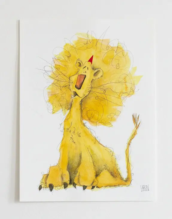 Derek Larson Original - Scout is Ready to Party (Unframed) Pink Raven Art Gallery