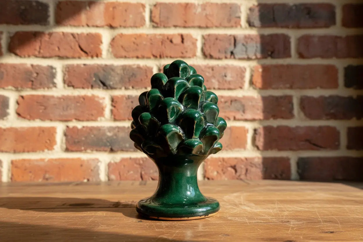Dark green ceramic Sicilian pinecone 