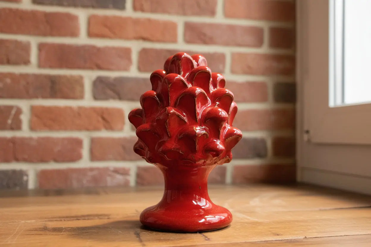 Red ceramic Sicilian pinecone 