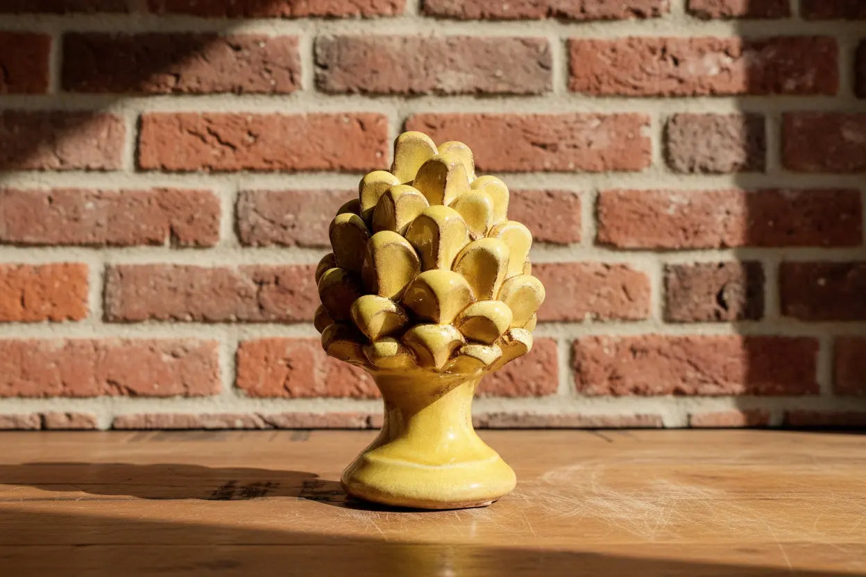 Yellow ceramic Sicilian pinecone 