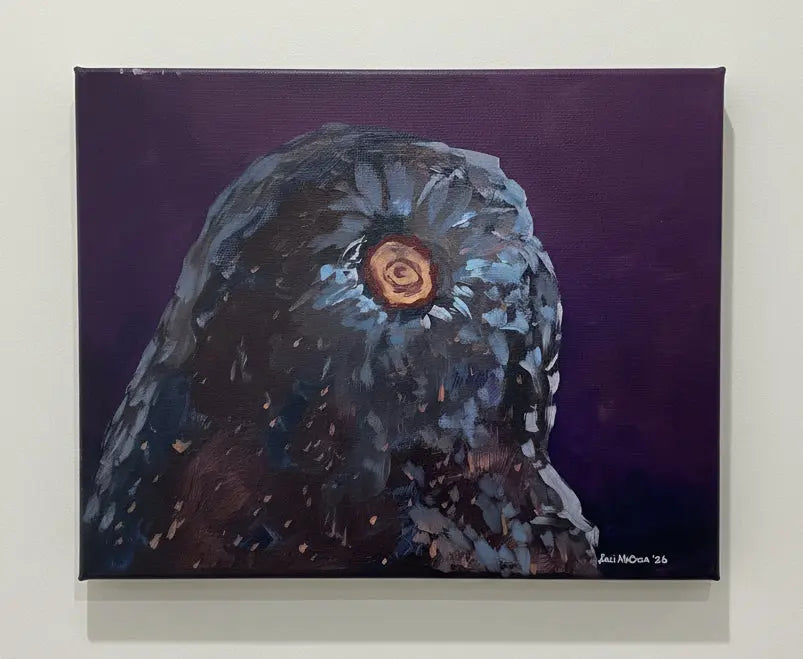eggplant Original Acrylic on canvas kitchen decor