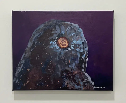 eggplant Original Acrylic on canvas kitchen decor