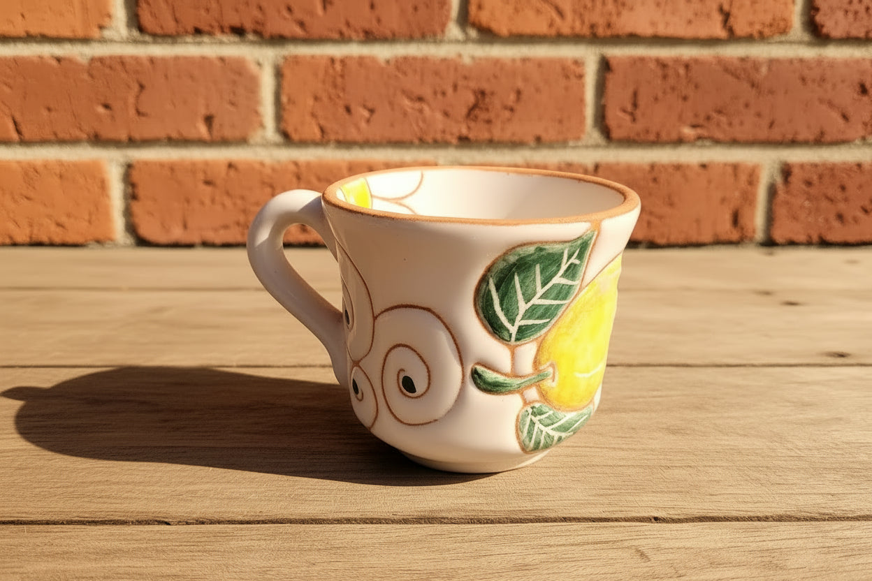 Ceramic espresso/coffee cup with lemon design