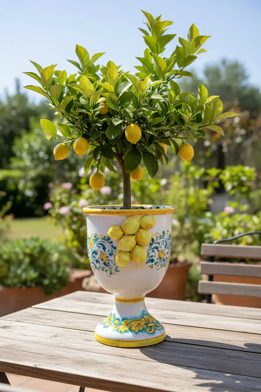 Lemon vase tall  D12" H16.5"  | 17 lbs Pink Raven Art Gallery