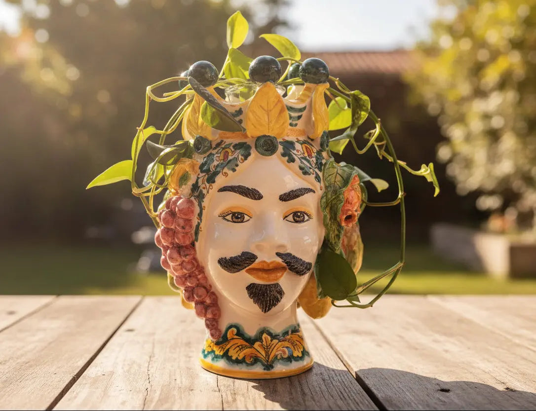 Decorative traditional Sicilian Moor's Head vase 