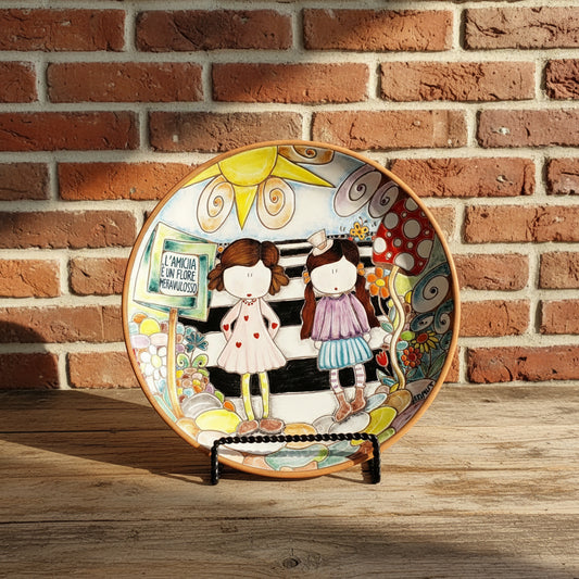Decorative plate with cartoon characters 