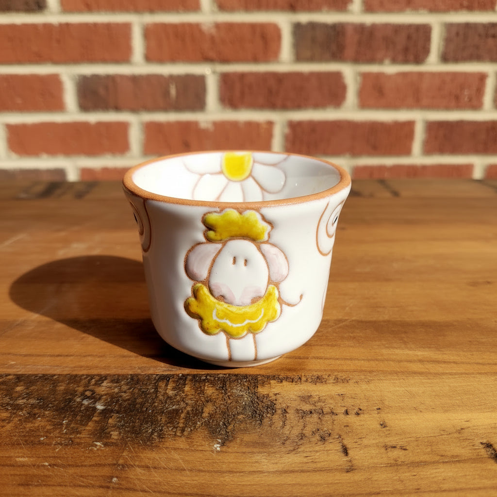 Ceramic espresso/coffee cup with sheep design
